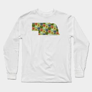 Nebraska State Map Board Games Long Sleeve T-Shirt